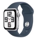Apple Watch SE (GPS) - 2ª generazione - 40 mm - alluminio argento - smartwatch con fascia sportiva - fluoroelastomero - blu mareggiata - dimensione della fascia: M/L - 32 GB - Wi-Fi, Bluetooth - 26.4 g
